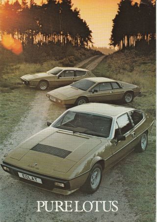 Rare Lotus Esprit,  Elite & Eclat Brochure - C.  1978