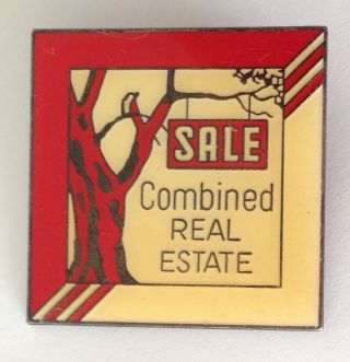 Combined Real Estate Badge Pin Rare Vintage Retro (f2)