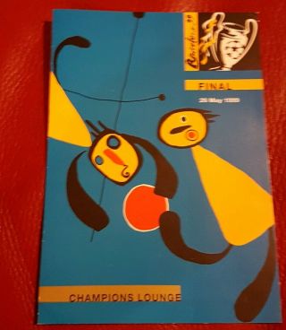 1999 Champions League Final Vip Menu - Very Rare