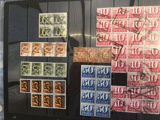 Gb Uk Postage Dues In Strips And Blocks Incl Rare 10p Part Sheet