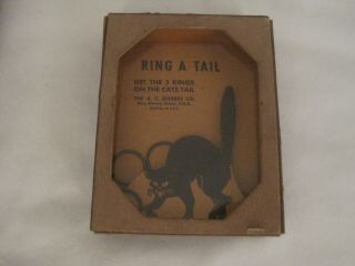 Rare 1940s Ac Gilbert Black Cat Dexterity Game Ring A Tail