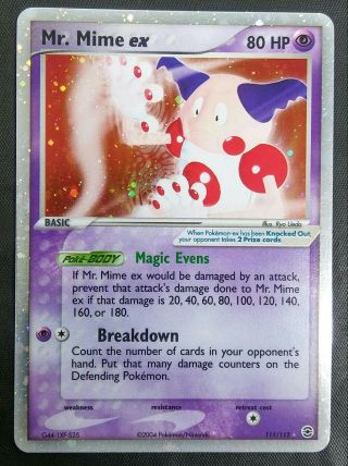 Pokemon Mr Mime Ex 111/112 Ultra Rare Holo Fire Red Leaf Green 2004