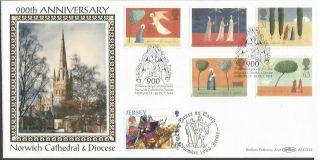 Christmas Norwich 1996 Benham Official Double Postmarked Rare Fdc Blcs122 A787