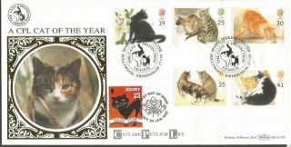 Cats Benham Rare Stamp Double Postmark Official Cpl Fdc Blcs101 A767