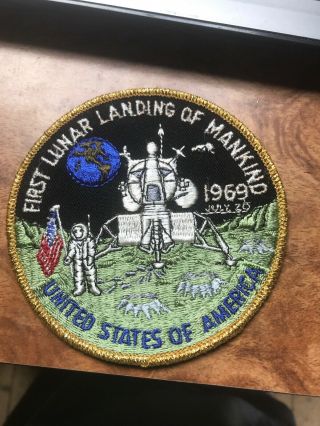 Vtg Nasa Apollo 11 Space Shuttle First Lunar Landing Mission Patch Rare 1969 4”