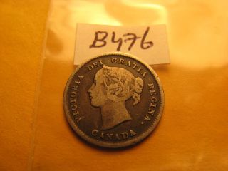 1891 Canada 5 Cent Five Cent Silver Coin Rare Id B 476.