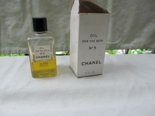 Rare Vintage Chanel No.  5 Oil For The Bath 3oz Bottle 1/2 Full