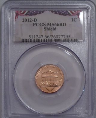 2012 - D Pcgs Ms - 66 Rd Red Gem Lincoln Shield Cent Rare Bunting Insert