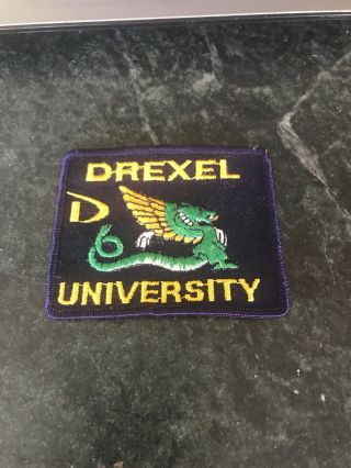 Drexel University Logo Patch Vtg 4” Rare Orig Retro 70s 80s Dragons