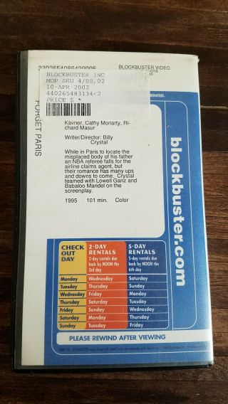 Forget Paris - Rare VHS Tape Blockbuster Video Clamshell 4