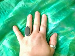 Sterling Silver Ring Size N With Rare Black Wood Heban