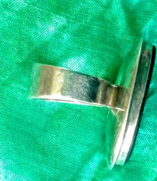 Sterling Silver Ring Size N with Rare Black Wood Heban 3