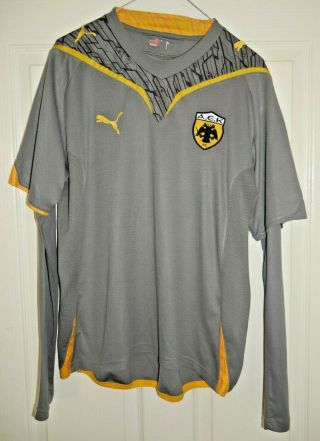 Aek Athens Third Long Sleeved Football Shirt 09 - 10 Puma Mens Medium Rare E449