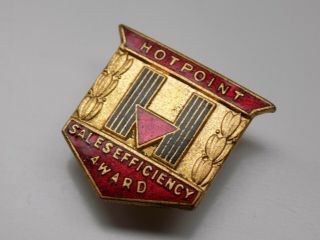 Vintage Rare c.  1920 ' s HOTPOINT SALES EFFICIENCY AWARD Enamel Badge by Fattorini 3