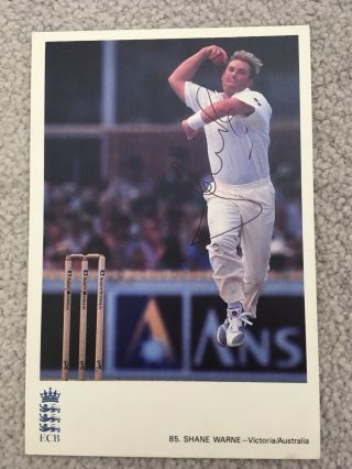 Shane Warne Signed Classic Cricket Card - Australia Legend - Very Rare