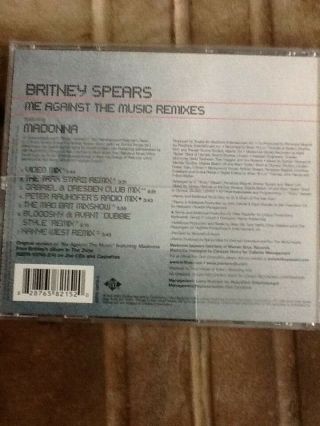 Britney Spears Feat Madonna - Me Against The Music Rare 6 Track Remix Single 3