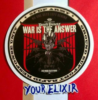 Five Finger Death Punch War Is The Answer Round Rare Board Amp Case Sticker