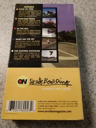 ON VIDEO SKATEBOARDING Summer 2001 Issue VHS Skate Video Rare 2