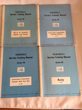 4 Vintage 1963 Vauxhall Series Pb Service Training Manuals.  Rare