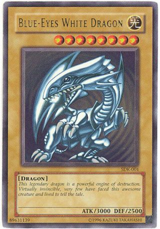 Yu - Gi - Oh Card - Sdk - 001 - Blue Eyes White Dragon (ultra Rare Holo) - Played