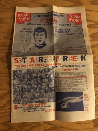 Rare Vintage 1977 Federation Trading Post Poster Order Form Star Trek Star Wars