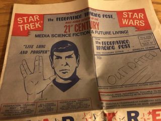 RARE Vintage 1977 FEDERATION TRADING POST Poster Order Form Star Trek Star Wars 2
