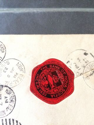 Rare Hand Written Letter Envelope Stamp Cover 1933 Bank Of Nova Scotia Return 3