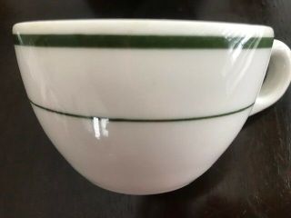 Rare Vintage Buffalo Allegheny China Diner Resturaunt Cups Green Stripe