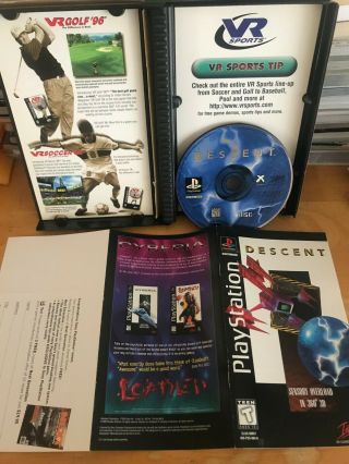 Descent (sony Playstation 1,  1996) Rare Longbox Complete