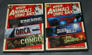 When Animals Strike Back,  Vol.  1 And 2 (dvd 2011 6 - Disc Set) Rare Horror 6 Films