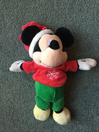 Disney Baby 12 " Stuffed Plush Holiday Christmas Mickey Mouse Toy Santa Rare