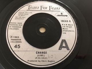 Tears For Fears Change (live) Very Rare Ideas 6 Vinyl 7”