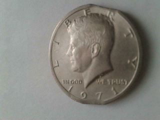 1971 Double Clipped Planchet Error Kennedy Half Dollar Old Rare Mark P