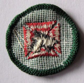 Rare 1955 - 60 Girl Scout FIRST AID TO ANIMALS BADGE Scotty Dog Veterinarian Patch 2
