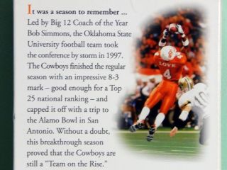 Rare VHS Oklahoma State Cowboys Football Breakthrough Season ' 97 Highlight video 4