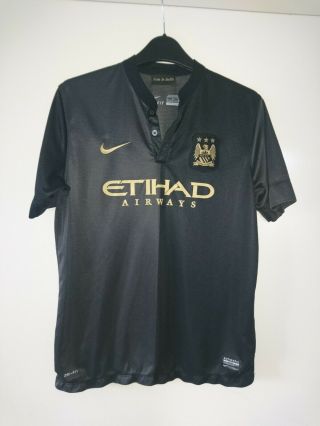 Manchester City Rare Black Football Shirt Nike Size Kids Xl 13 - 15 Years