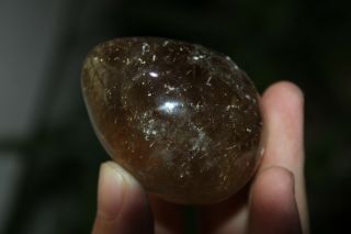 104g Rare Natural Smoky Hair Quartz Crystal Sphere Ball Egg Jj31
