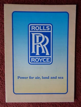 Rolls Royce Engines For Air,  Land & Sea 1988 Rare Publicity Brochure