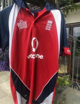 England One Day Cricket Shirt Size L - Admiral Vodafone Rare Vintage Retro
