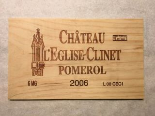 1 Rare Wine Wood Panel Château L’eglise Clinet Vintage Crate Box Side 6/19 663