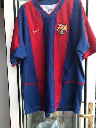 Rare Barcelona Football Shirt Size X L 2002 - 2003 Home