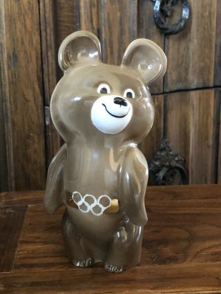 Rare Russian Misha The Bear Official Soviet Union Olympic Mascot Souvenir Figure