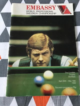 World Snooker Championship Programme 1982 - Rare