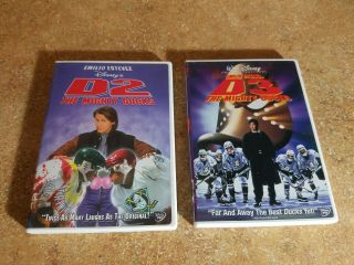 D2 & D3: The Mighty Ducks 3 (dvd Set) Disney Emilio Estevez Hockey Film Rare Oop