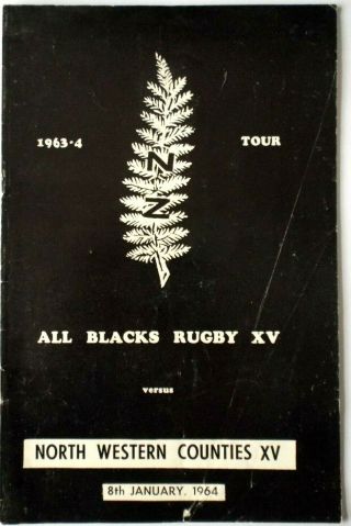 North Western Counties V Zealand 1964 Rare Rugby Union Programme