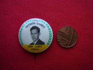 A Rare 1956 Melbourne Olympic Games Pin Badge " John Landy " Athletics