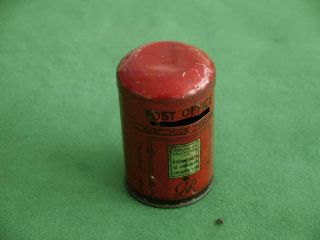 Rare Metal Post Office Royal Mail Box Penny Bank Moneybox With Coin Contents