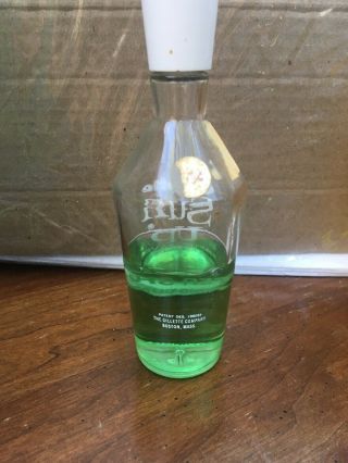 Vintage Gillette SUN UP AFTERSHAVE 4 Fluid Oz Glass Bottle Rare Half Full 2