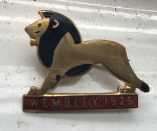 Vintage Enamelled Lion Wembley 1925 Rare Brooch Pin Badge