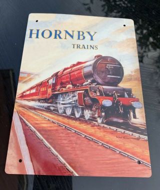 Rare Hornby Trains Metal Sign Perfect For Layouts And Collectors